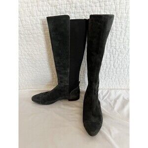 Tory Burch Tall Gray Stretch Suede Boots Size 8.5 M GUC
